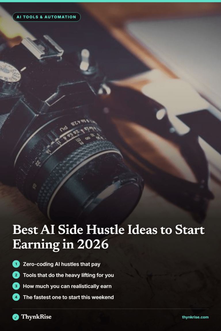 Featured graphic listing the best AI side hustle ideas to start earning in 2026