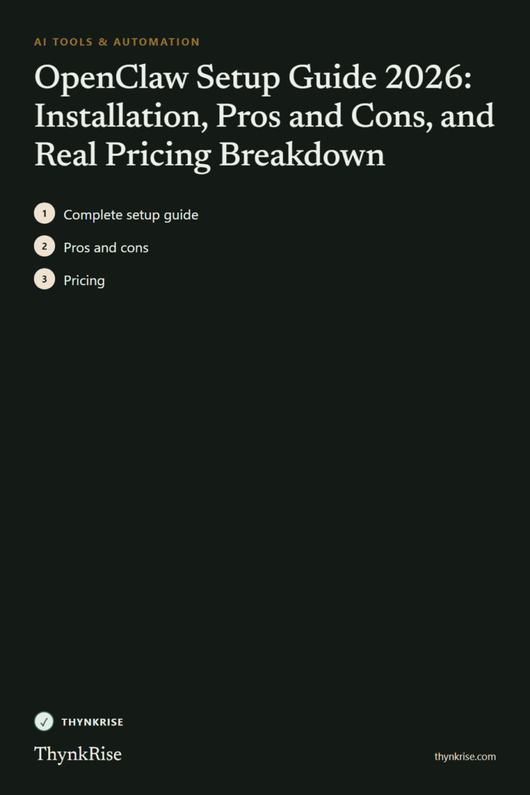 Featured graphic for the OpenClaw setup guide covering installation, pros and cons, and pricing